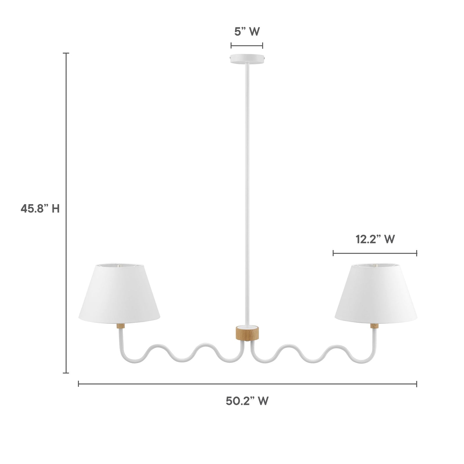 Sunlit Squiggle 2-Arm Pendant Light in Natural White