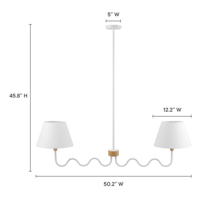 Sunlit Squiggle 2-Arm Pendant Light in Natural White