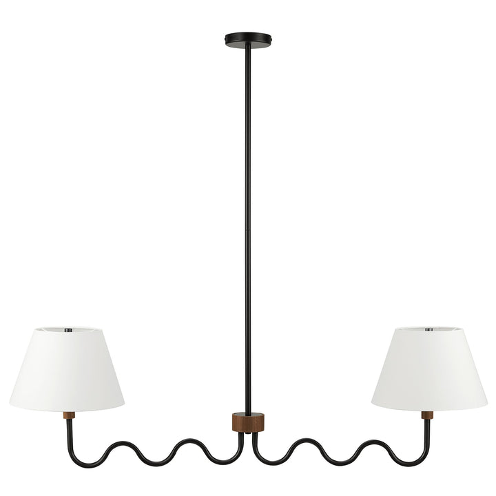 Sunlit Squiggle 2-Arm Pendant Light in Walnut Black