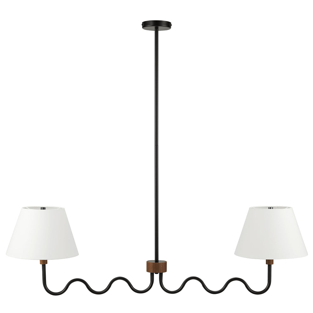 Sunlit Squiggle 2-Arm Pendant Light in Walnut Black