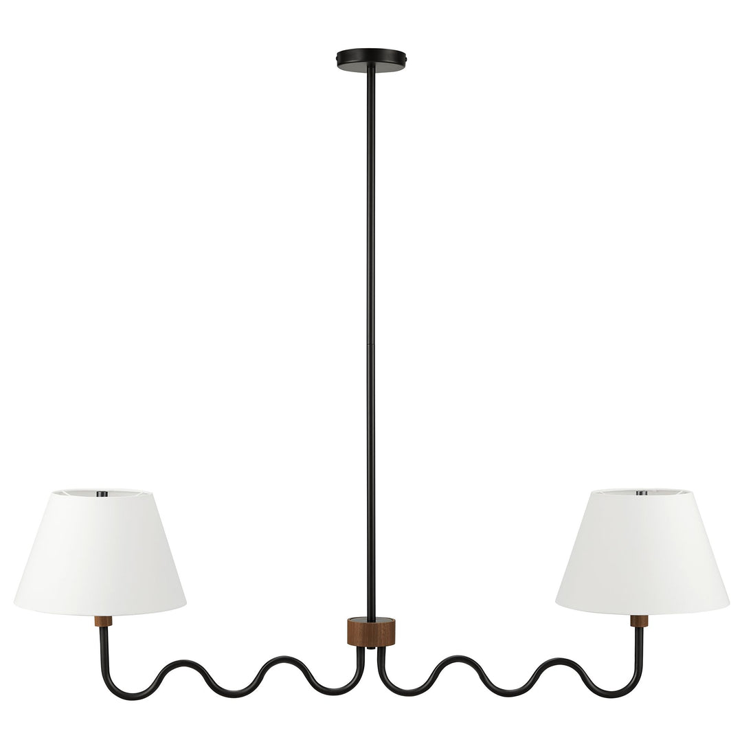 Sunlit Squiggle 2-Arm Pendant Light in Walnut Black