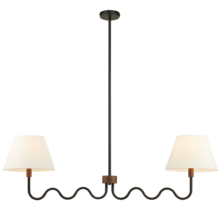 Sunlit Squiggle 2-Arm Pendant Light in Walnut Black