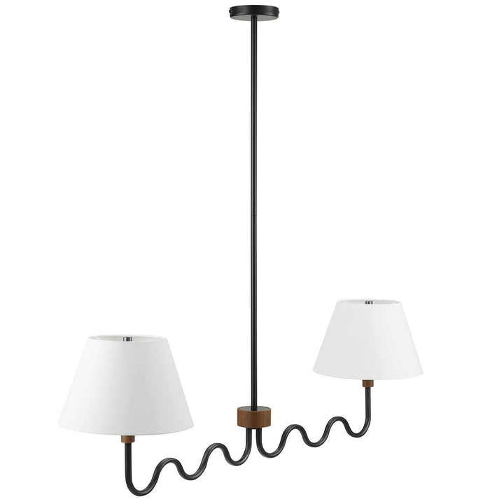Sunlit Squiggle 2-Arm Pendant Light in Walnut Black
