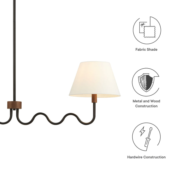 Sunlit Squiggle 2-Arm Pendant Light in Walnut Black