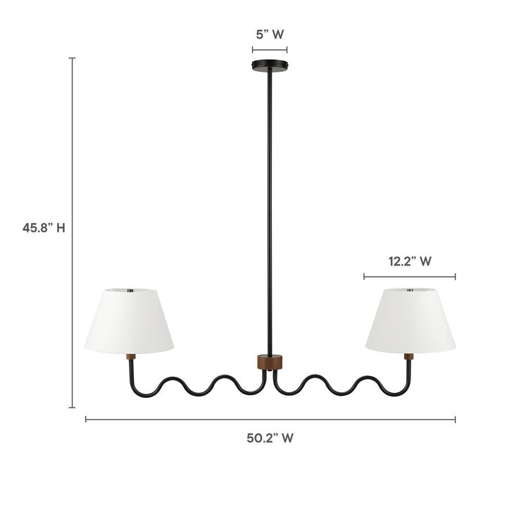 Sunlit Squiggle 2-Arm Pendant Light in Walnut Black