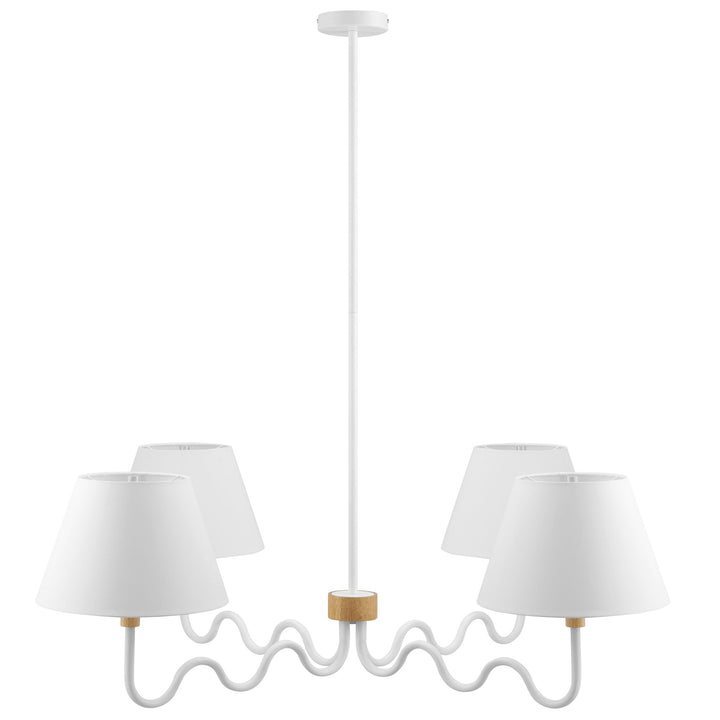 Sunlit Squiggle 4-Arm Pendant Light in Natural White