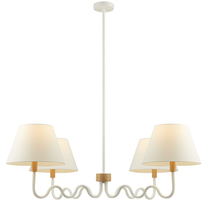 Sunlit Squiggle 4-Arm Pendant Light in Natural White