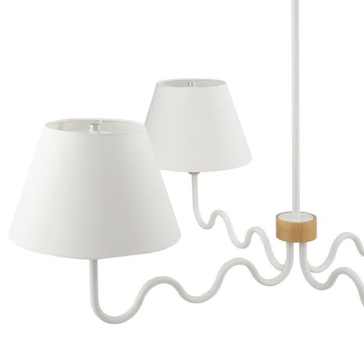 Sunlit Squiggle 4-Arm Pendant Light in Natural White