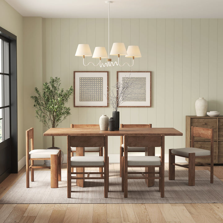 Sunlit Squiggle 4-Arm Pendant Light in Natural White
