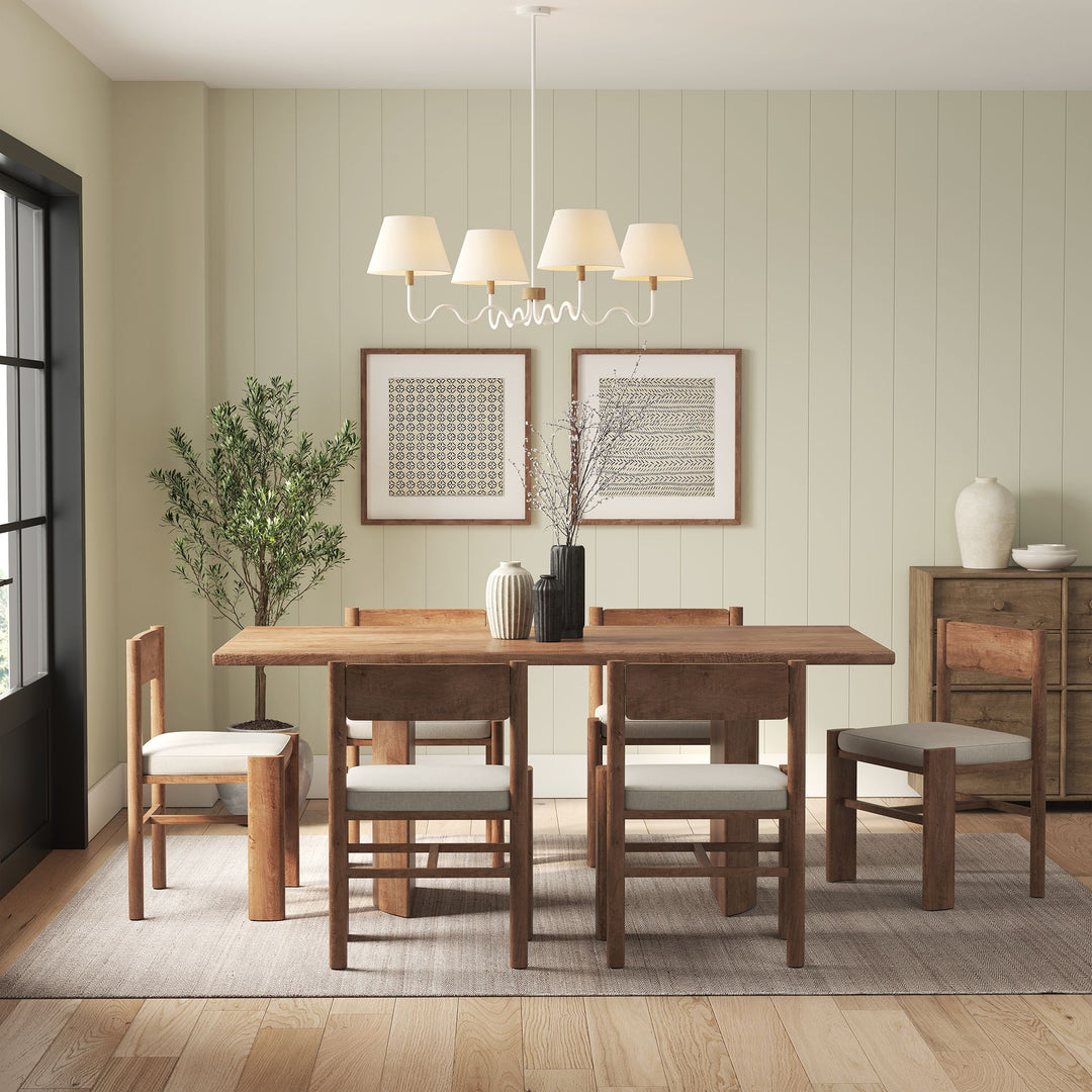 Sunlit Squiggle 4-Arm Pendant Light in Natural White