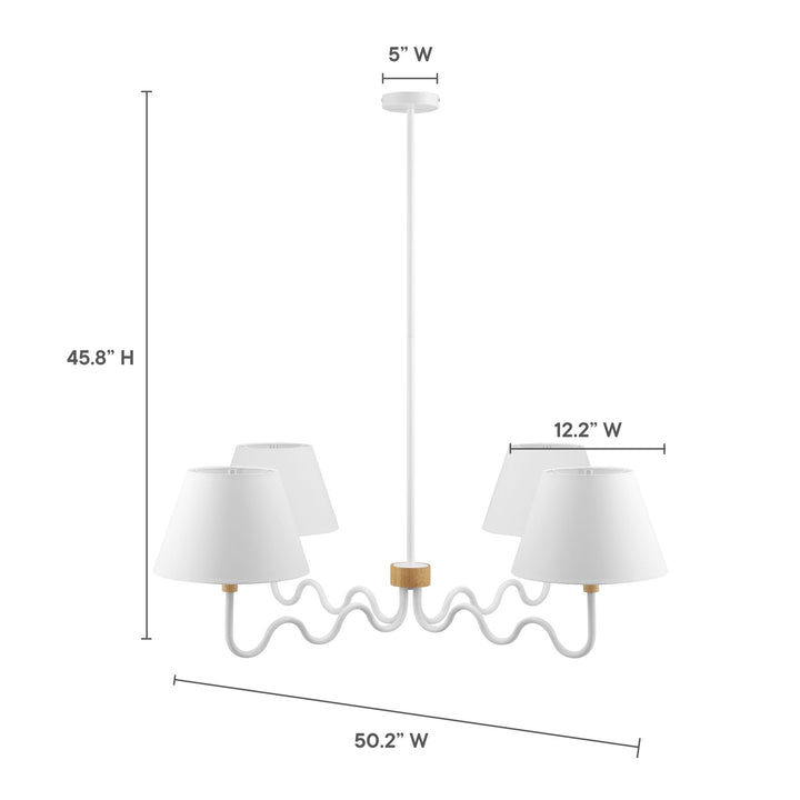 Sunlit Squiggle 4-Arm Pendant Light in Natural White