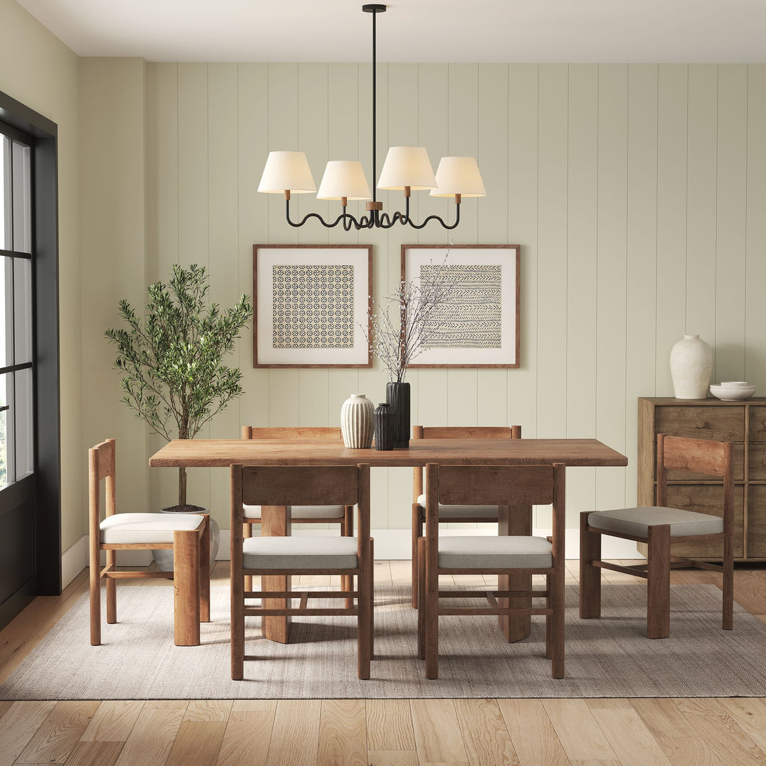 Sunlit Squiggle 4-Arm Pendant Light in Walnut Black