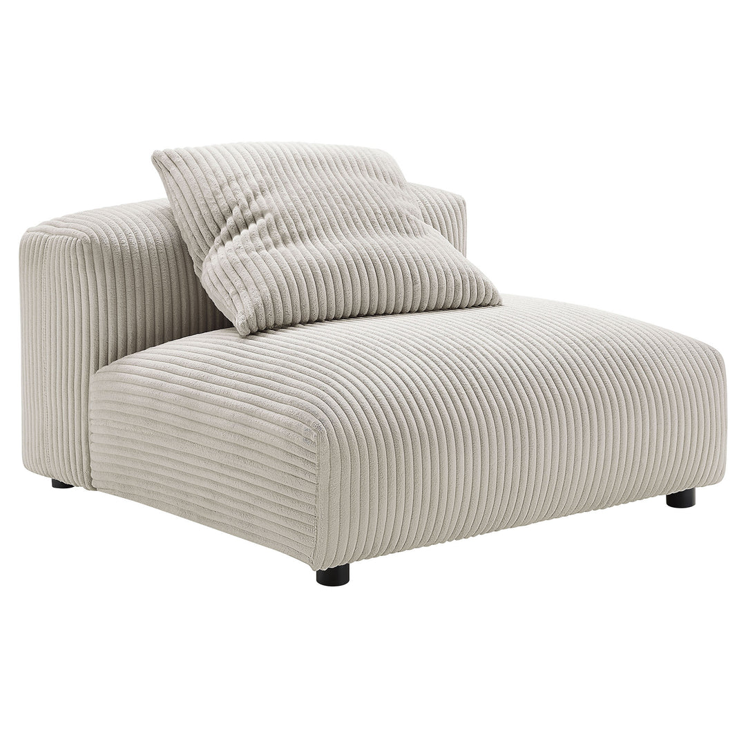 Solace Modular Corduroy Upholstered Armless Chair in Almond