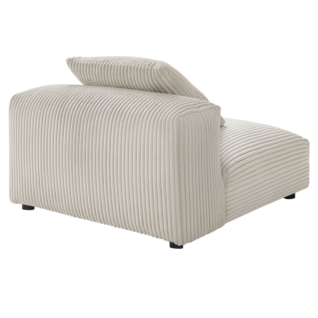 Solace Modular Corduroy Upholstered Armless Chair in Almond