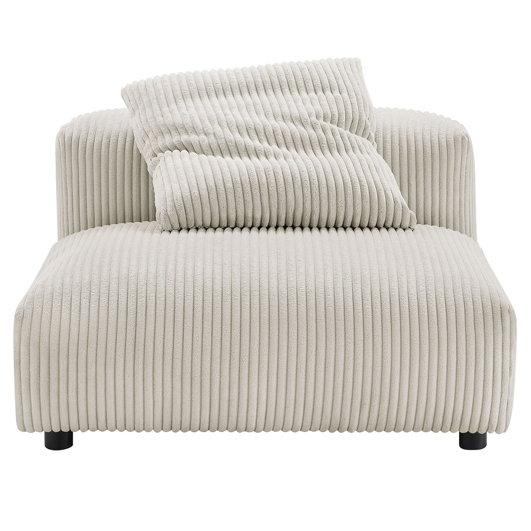 Solace Modular Corduroy Upholstered Armless Chair in Almond