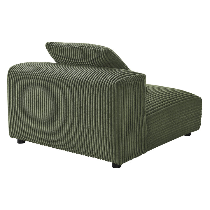 Solace Modular Corduroy Upholstered Armless Chair in Fern