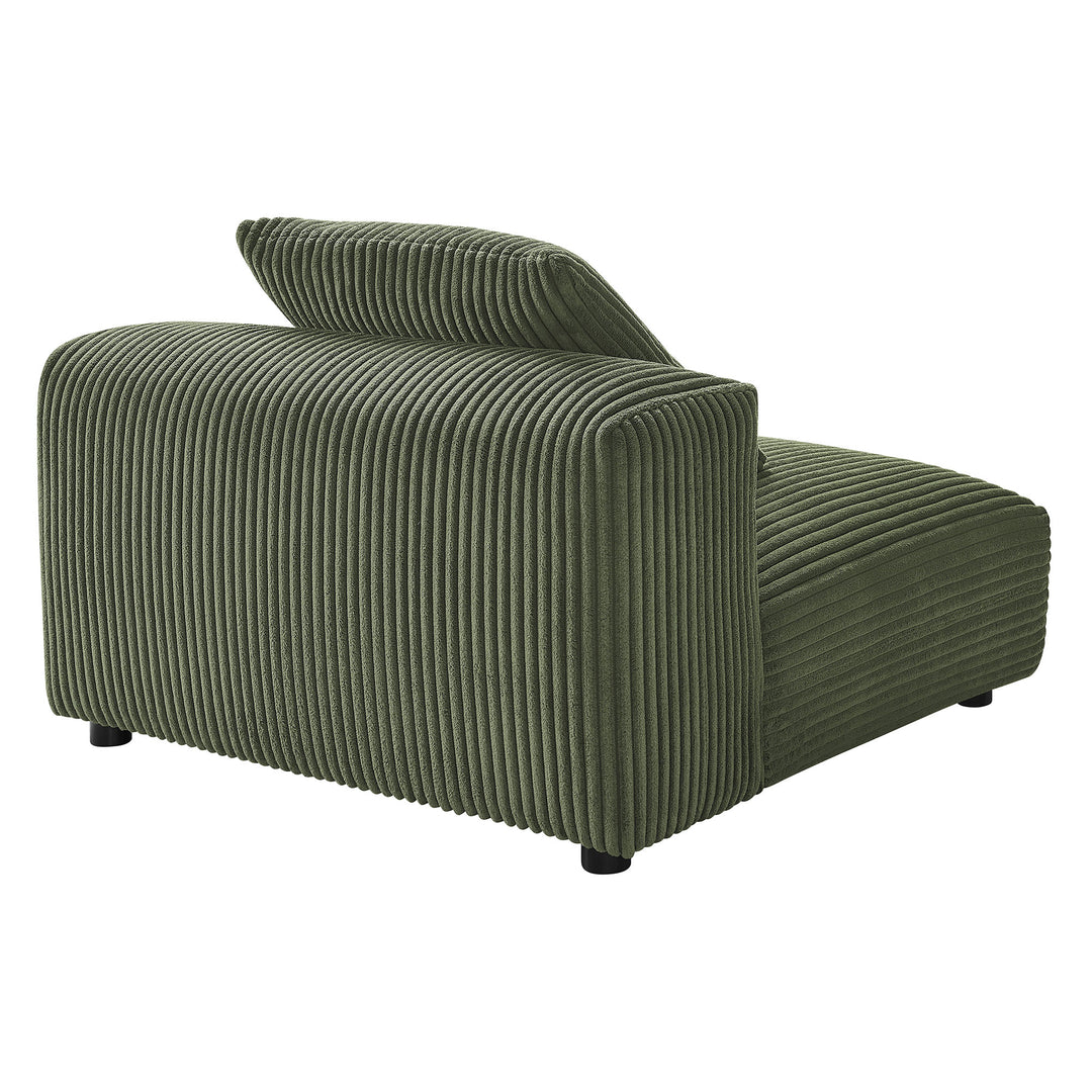 Solace Modular Corduroy Upholstered Armless Chair in Fern