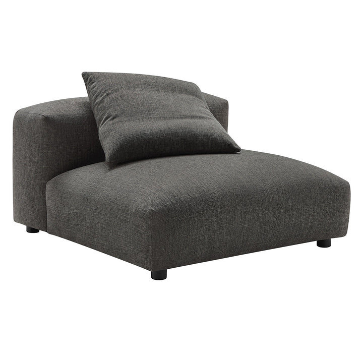 Solace Modular Upholstered Fabric Armless Chair in Charcoal