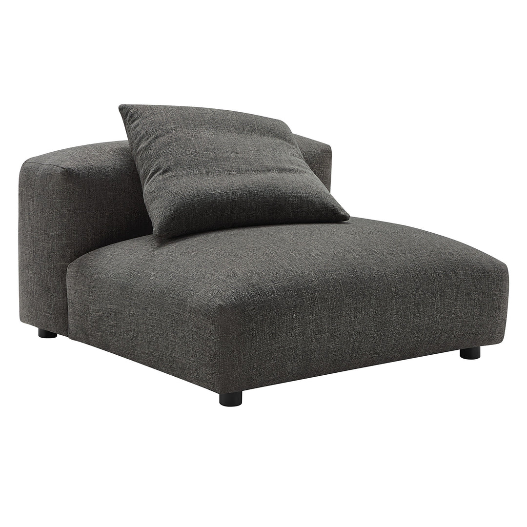 Solace Modular Upholstered Fabric Armless Chair in Charcoal