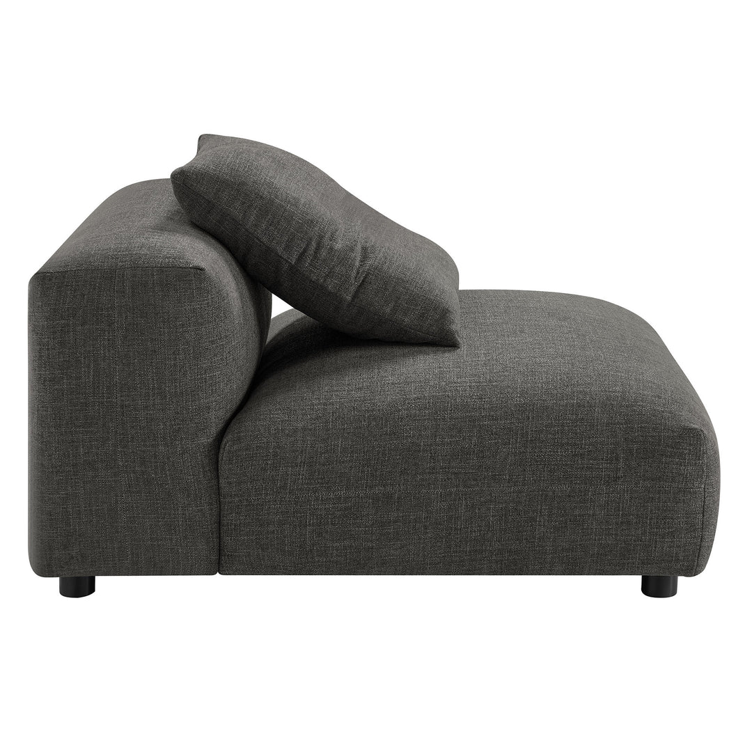 Solace Modular Upholstered Fabric Armless Chair in Charcoal