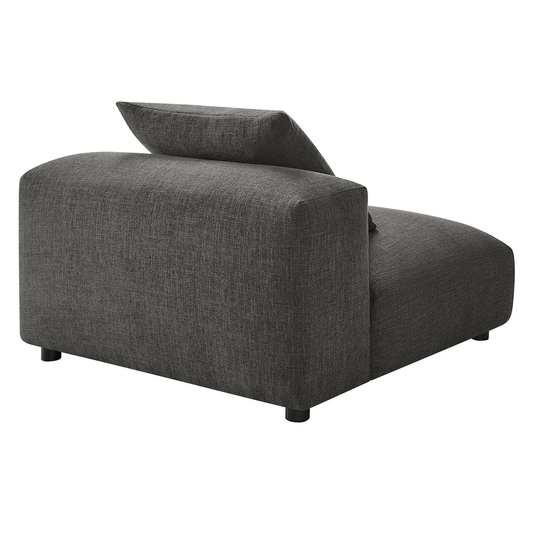 Solace Modular Upholstered Fabric Armless Chair in Charcoal