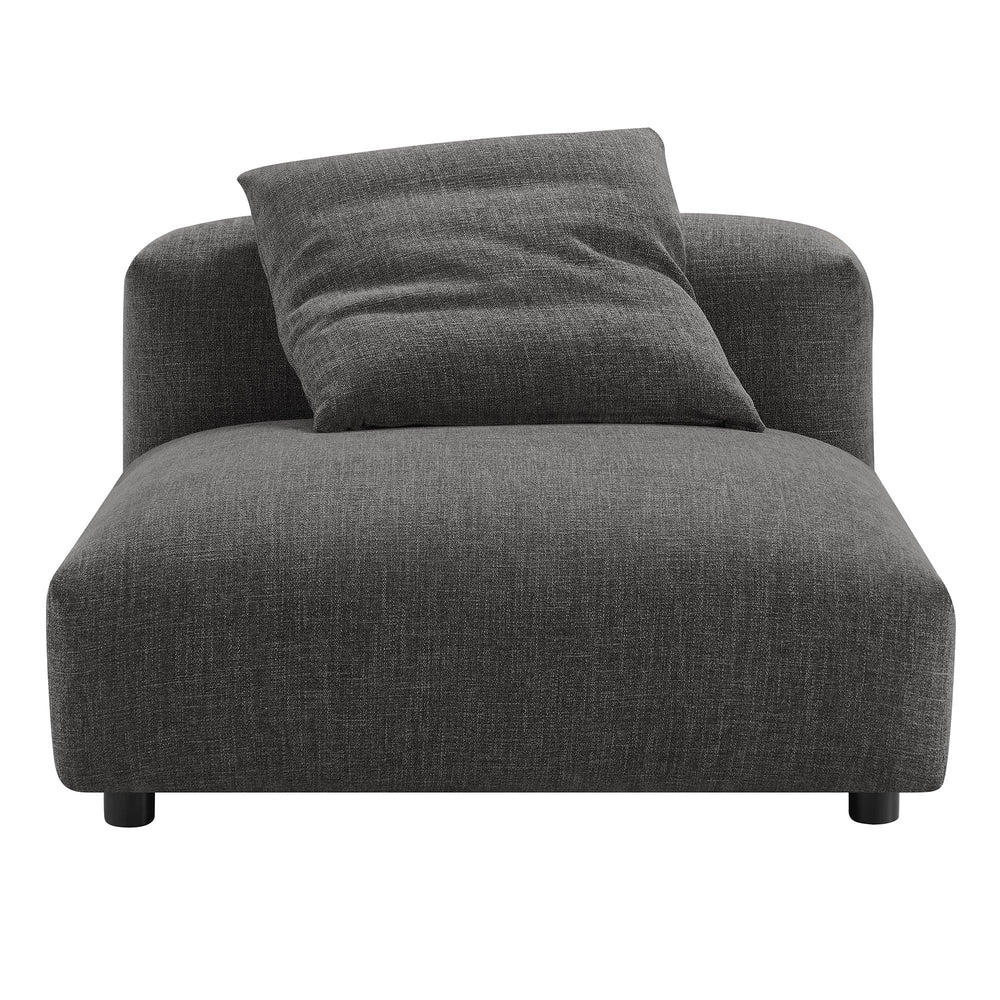 Solace Modular Upholstered Fabric Armless Chair in Charcoal