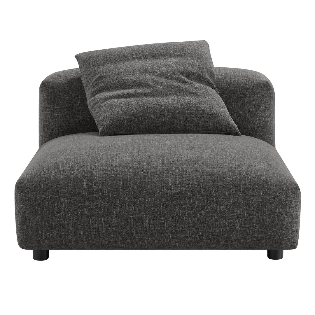 Solace Modular Upholstered Fabric Armless Chair in Charcoal