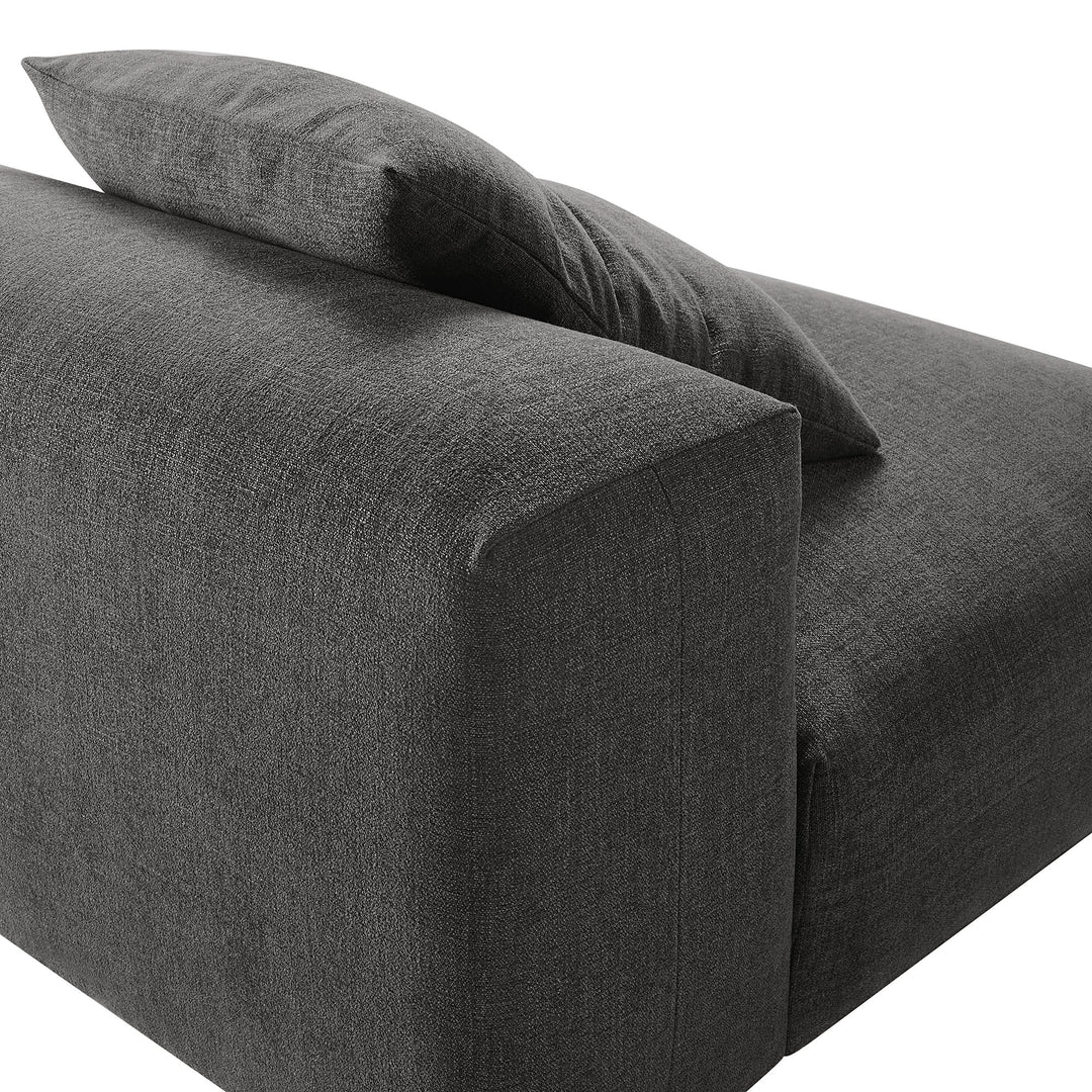 Solace Modular Upholstered Fabric Armless Chair in Charcoal
