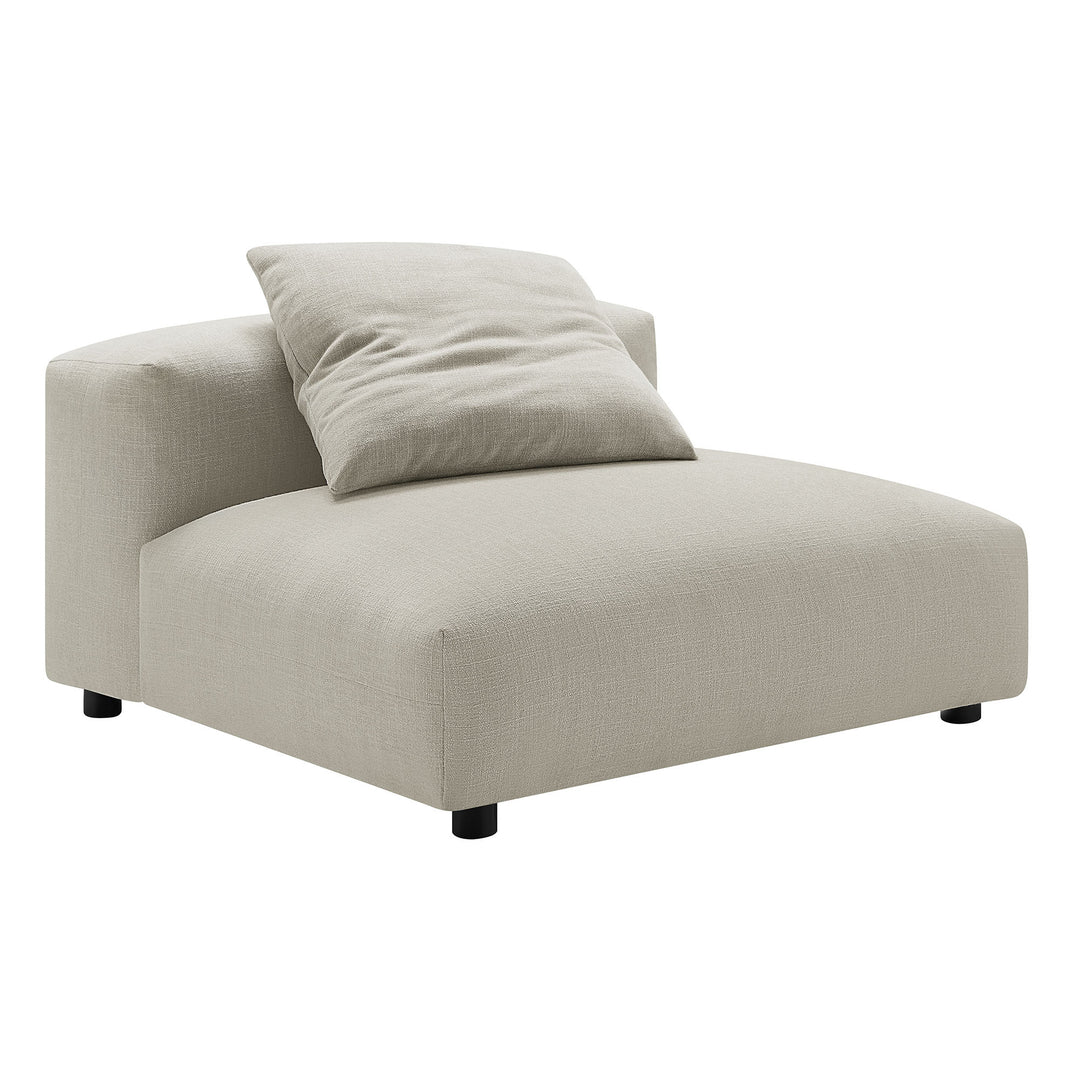 Solace Modular Upholstered Fabric Armless Chair in Linen