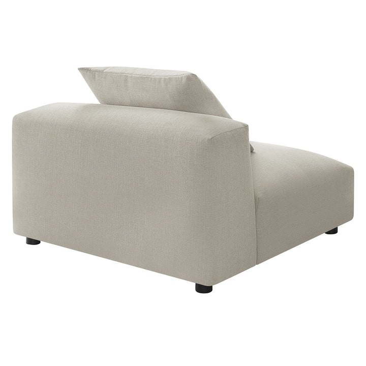 Solace Modular Upholstered Fabric Armless Chair in Linen