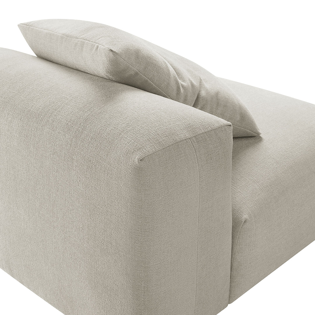 Solace Modular Upholstered Fabric Armless Chair in Linen