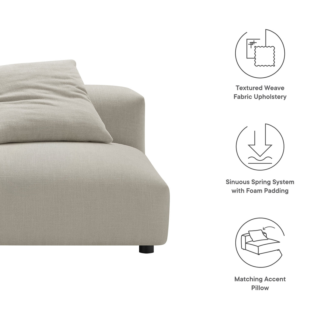 Solace Modular Upholstered Fabric Armless Chair in Linen