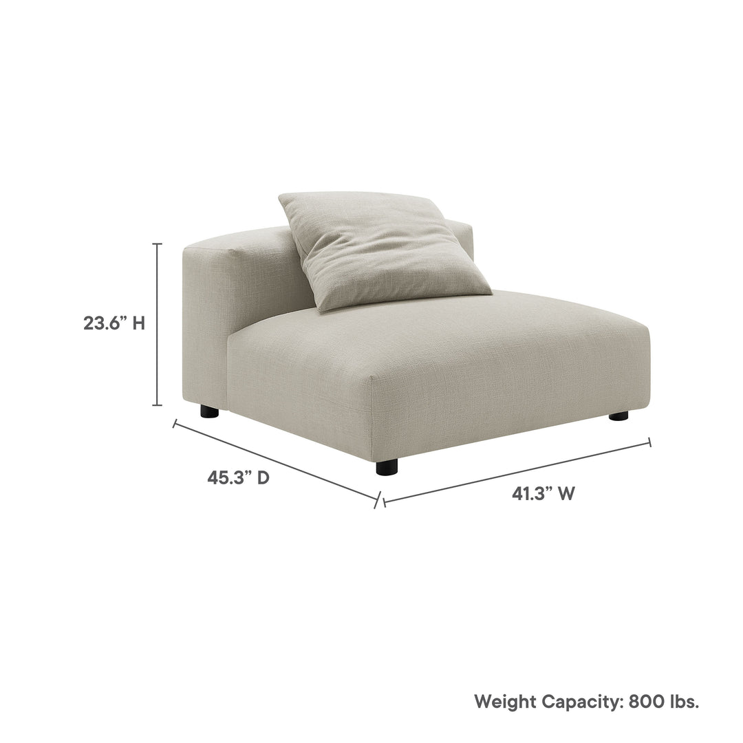 Solace Modular Upholstered Fabric Armless Chair in Linen