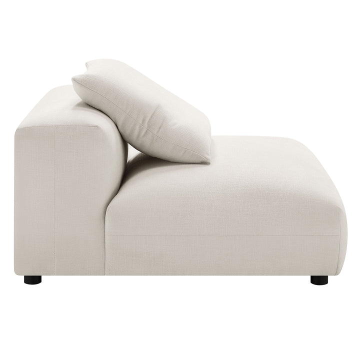 Solace Modular Upholstered Fabric Armless Chair in Salt