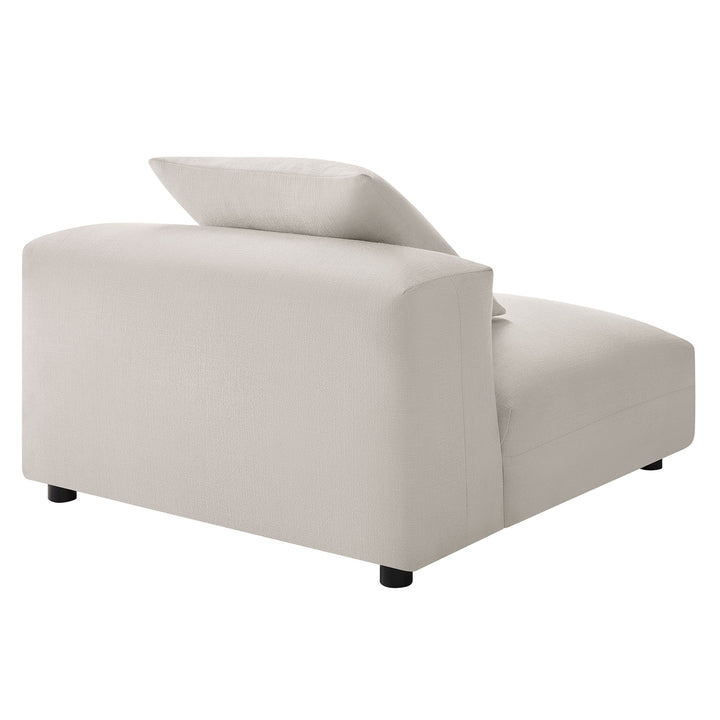 Solace Modular Upholstered Fabric Armless Chair in Salt