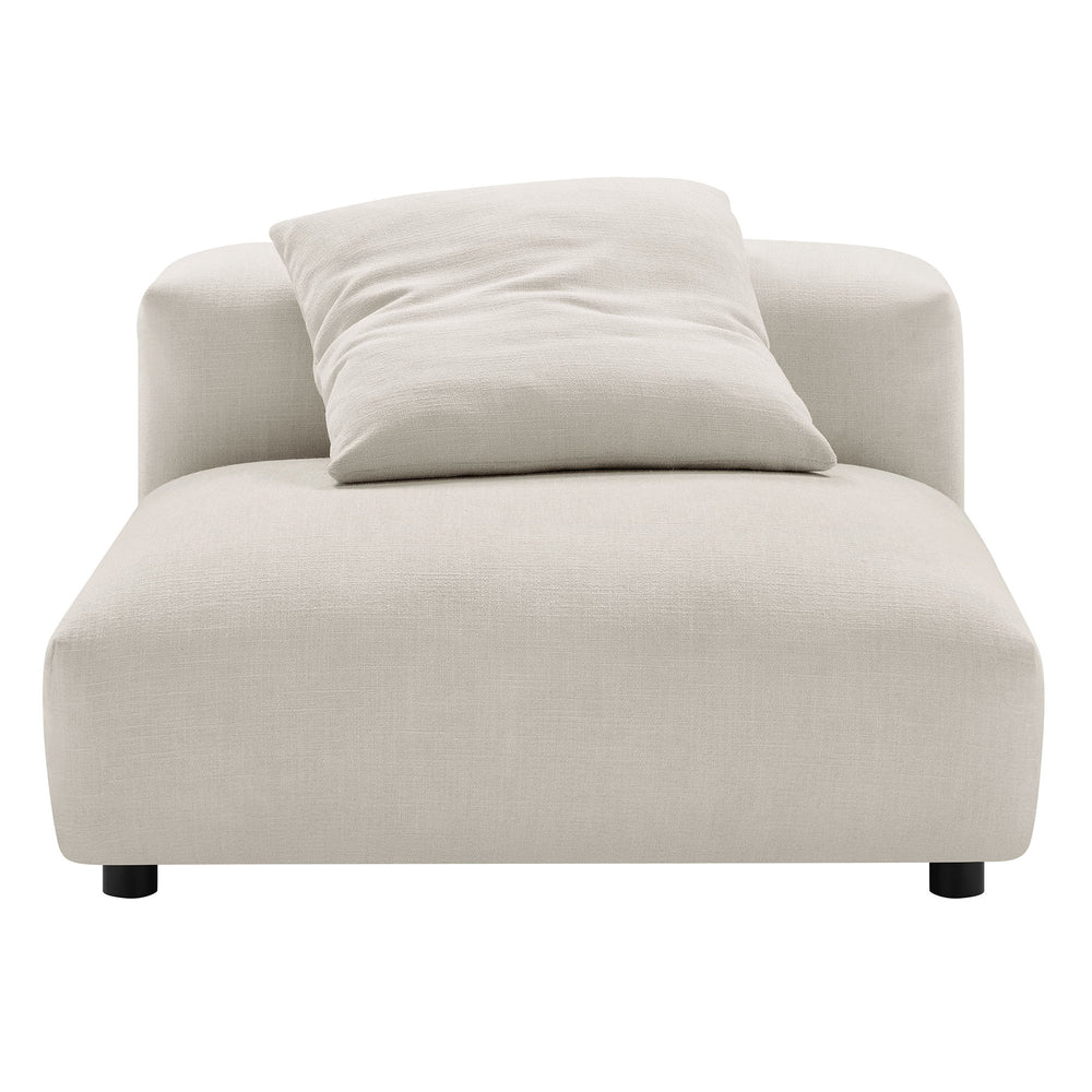 Solace Modular Upholstered Fabric Armless Chair in Salt