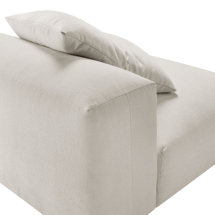 Solace Modular Upholstered Fabric Armless Chair in Salt