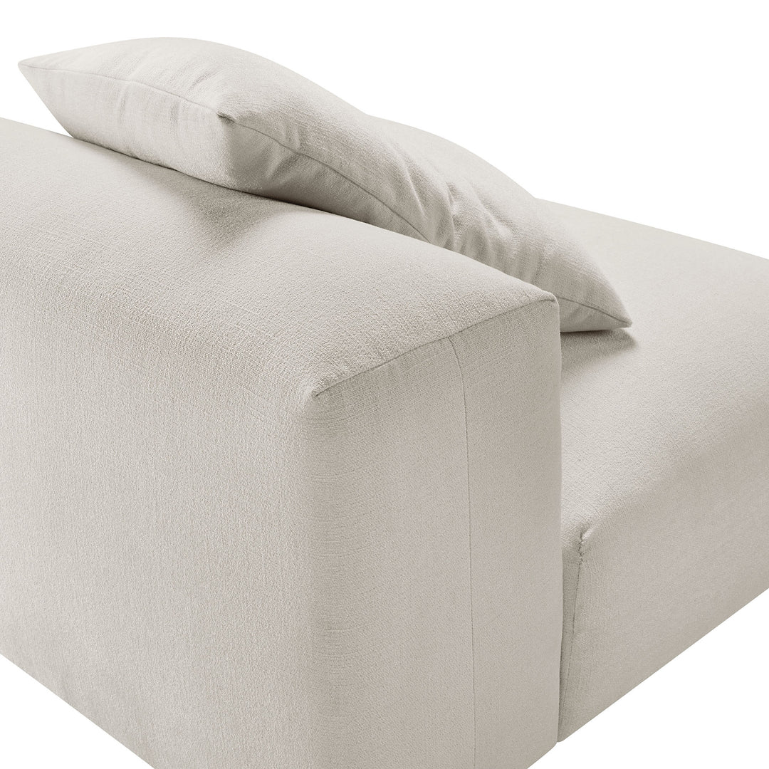 Solace Modular Upholstered Fabric Armless Chair in Salt