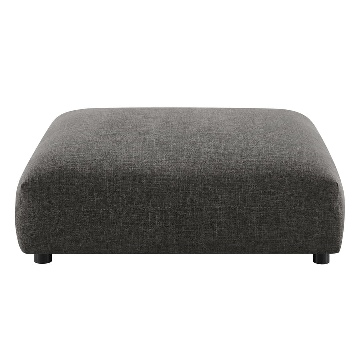 Solace Modular Upholstered Fabric Armless Loveseat and Ottoman Set in Charcoal