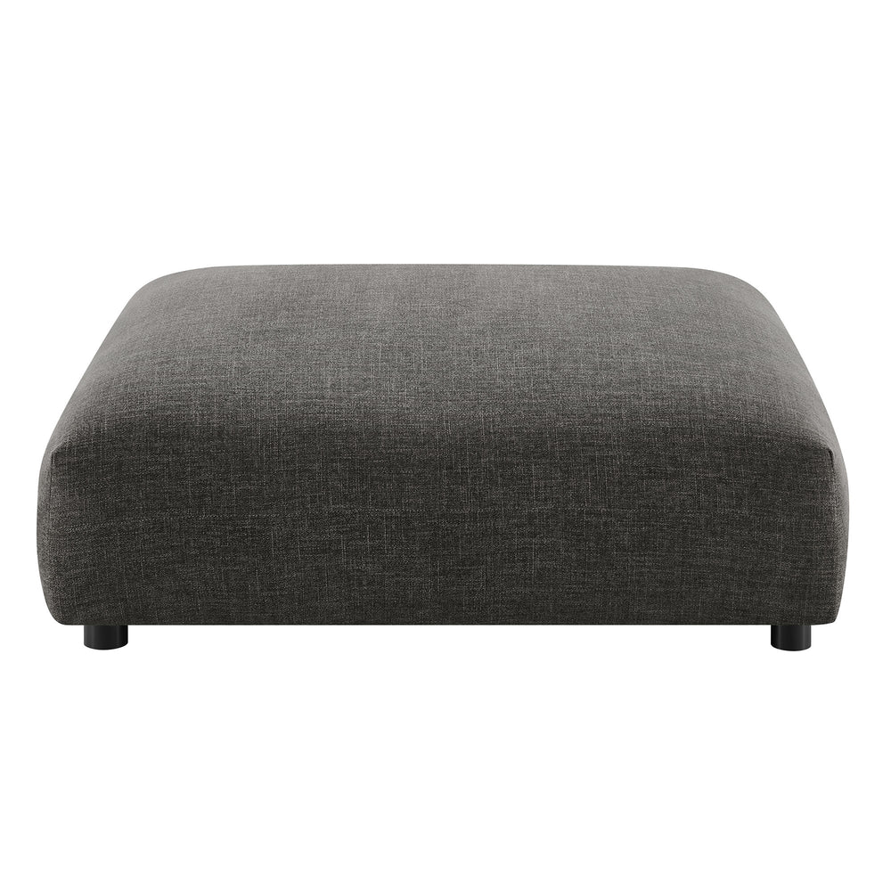 Solace Modular Upholstered Fabric Armless Loveseat and Ottoman Set in Charcoal