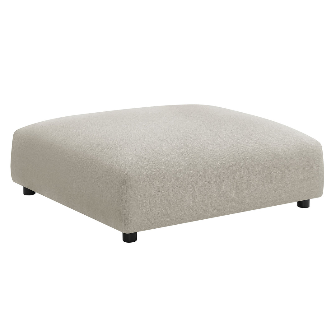Solace Modular Upholstered Fabric Armless Loveseat and Ottoman Set in Linen