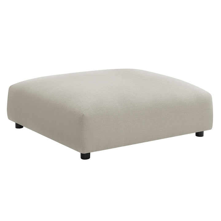 Solace Modular Upholstered Fabric Armless Chair and Ottoman Set in Linen