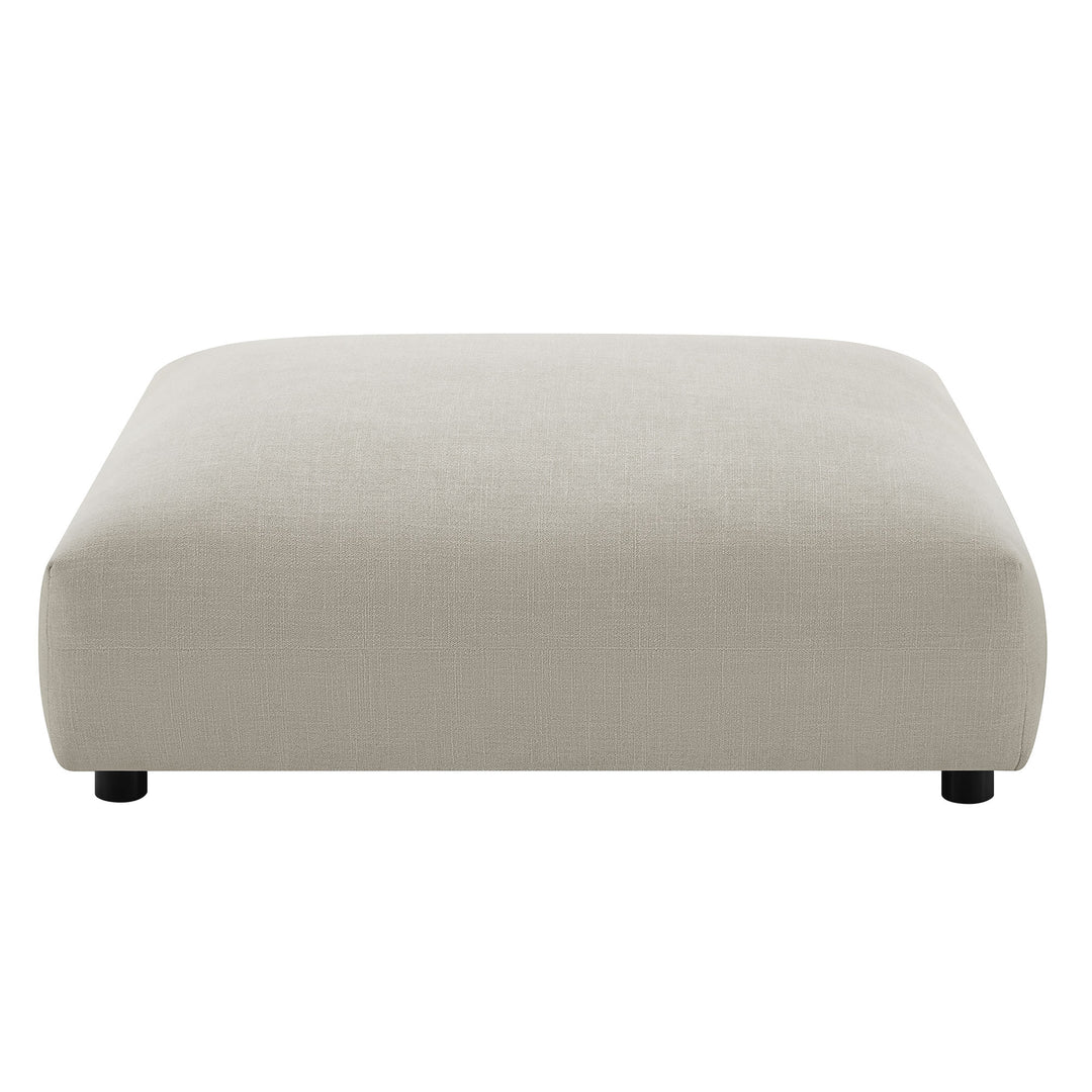 Solace Modular Upholstered Fabric Armless Chair and Ottoman Set in Linen