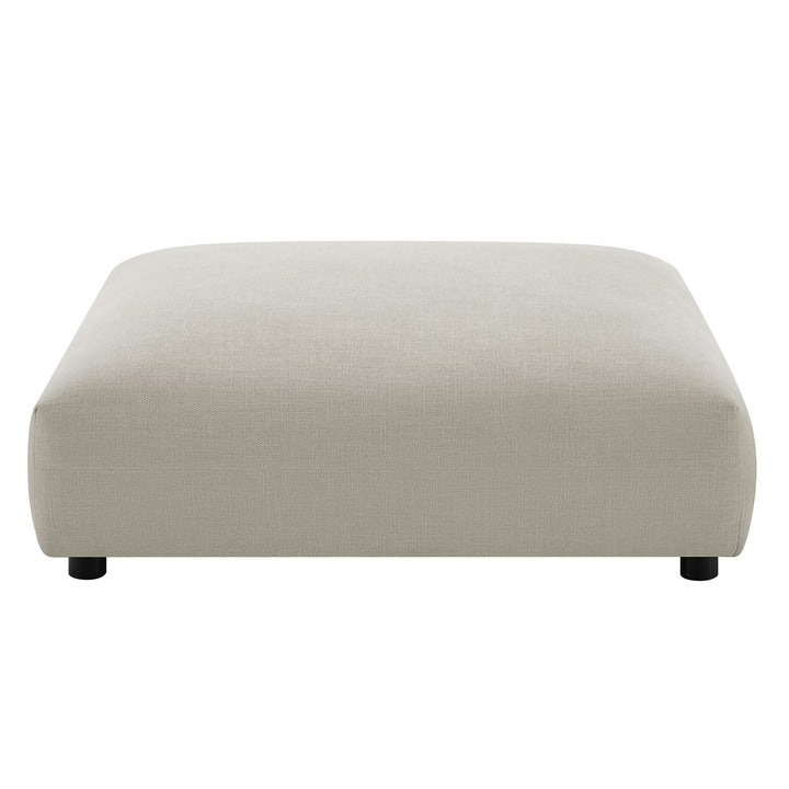 Solace Modular Upholstered Fabric Armless Loveseat and Ottoman Set in Linen