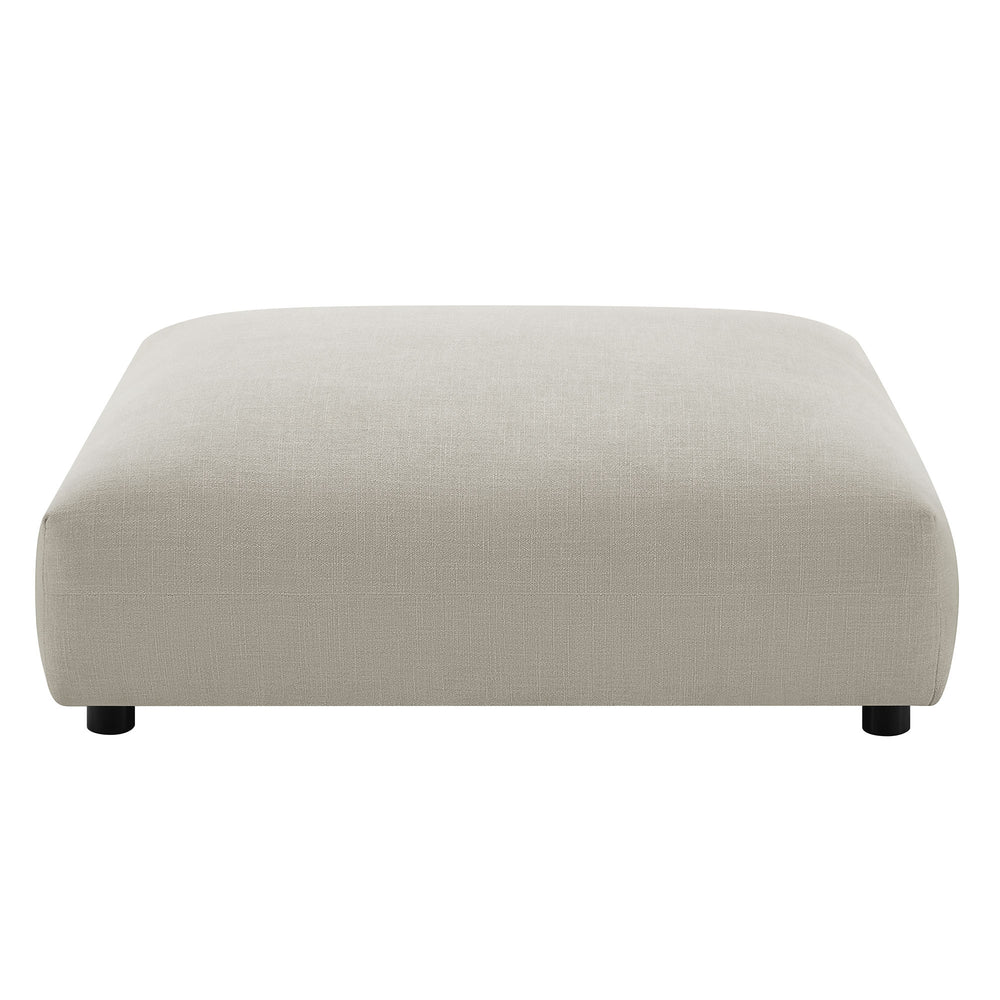 Solace Modular Upholstered Fabric Armless Loveseat and Ottoman Set in Linen