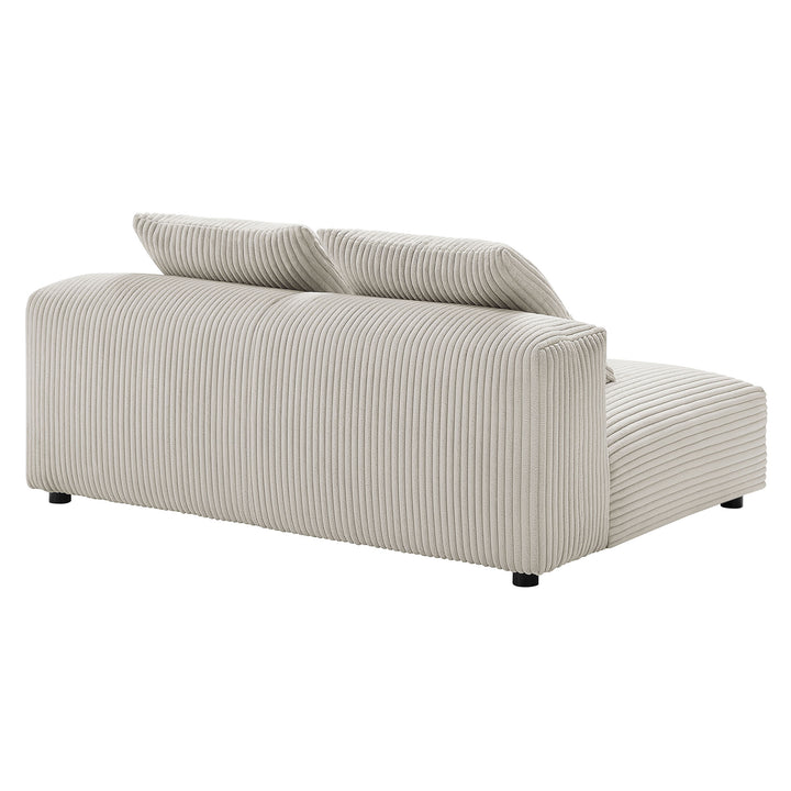 Solace Modular Corduroy Upholstered Armless Loveseat in Almond