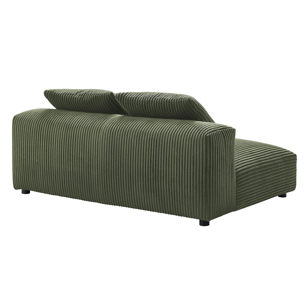 Solace Modular Corduroy Upholstered Armless Loveseat in Fern