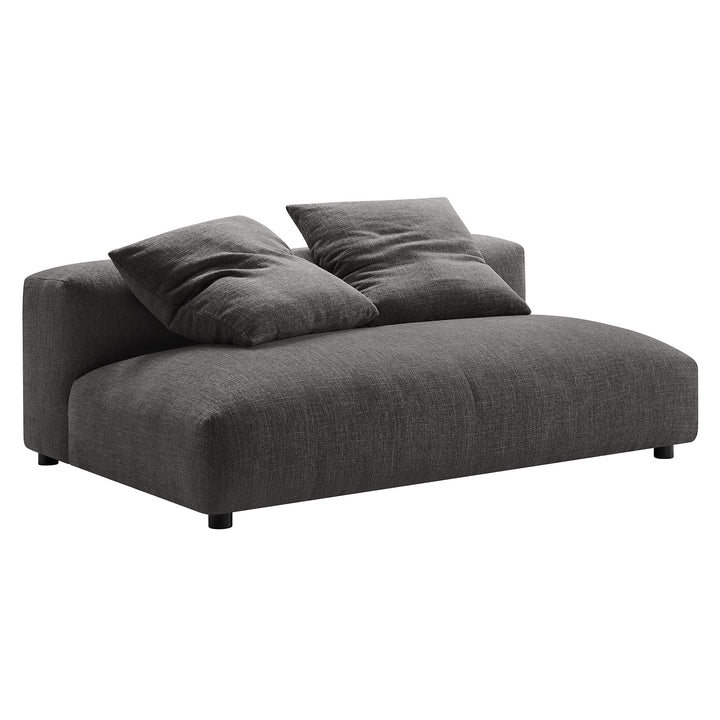 Solace Modular Upholstered Fabric Armless Loveseat in Charcoal