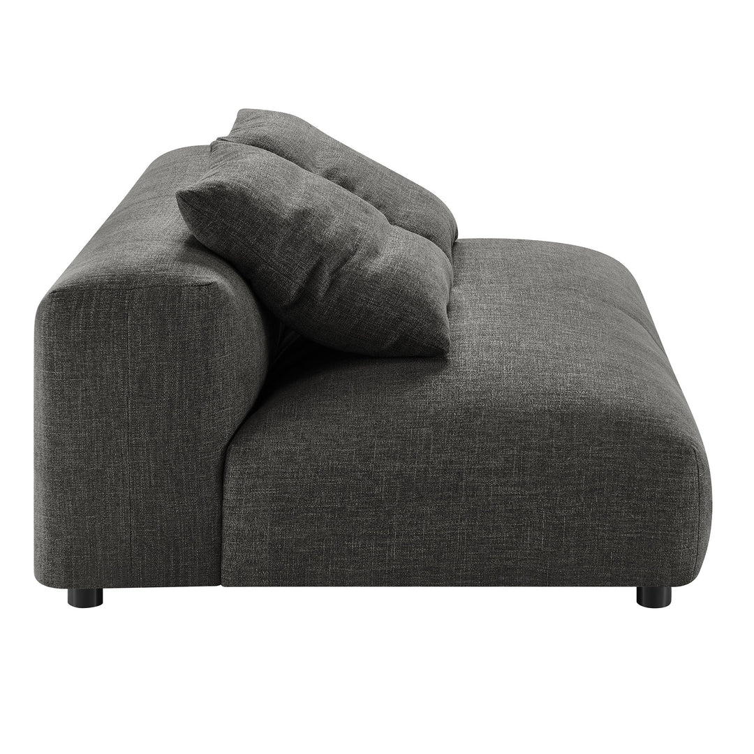Solace Modular Upholstered Fabric Armless Loveseat in Charcoal