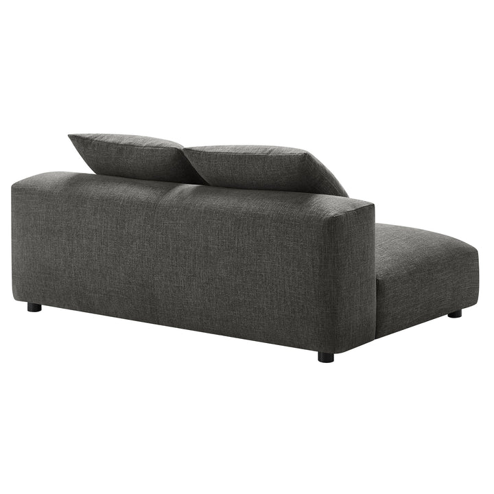 Solace Modular Upholstered Fabric Armless Loveseat in Charcoal